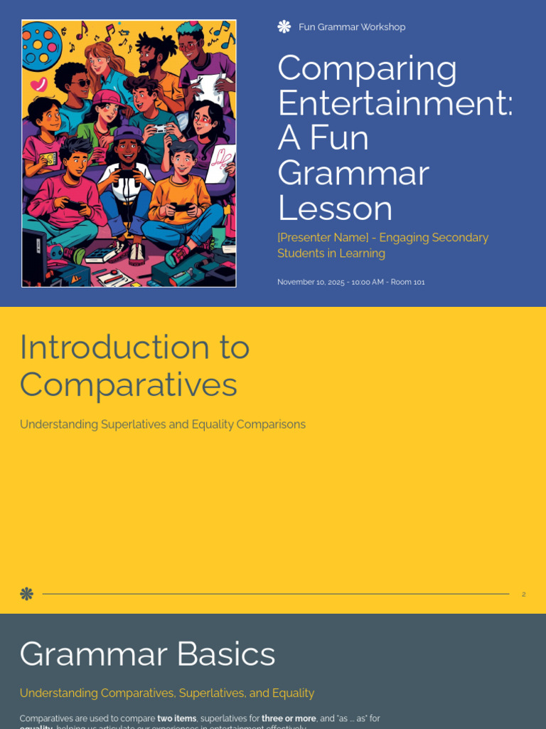Presentation - Comparing Entertainment A Fun Grammar Lesson | PDF ...