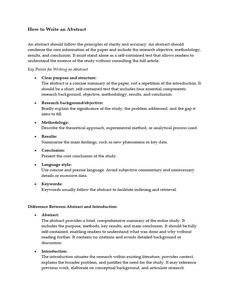 How to Write an Abstract | PDF | Abstract (Summary) | Methodology