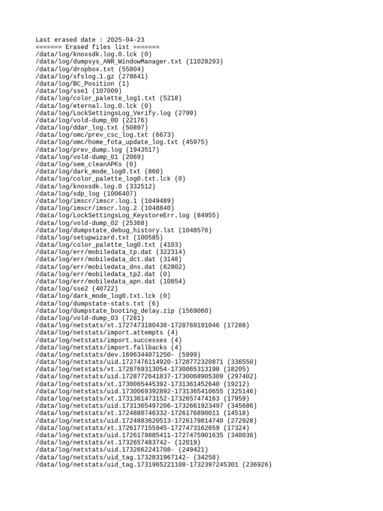 Erased Log by Sos | PDF | Computer File | Computer File Formats