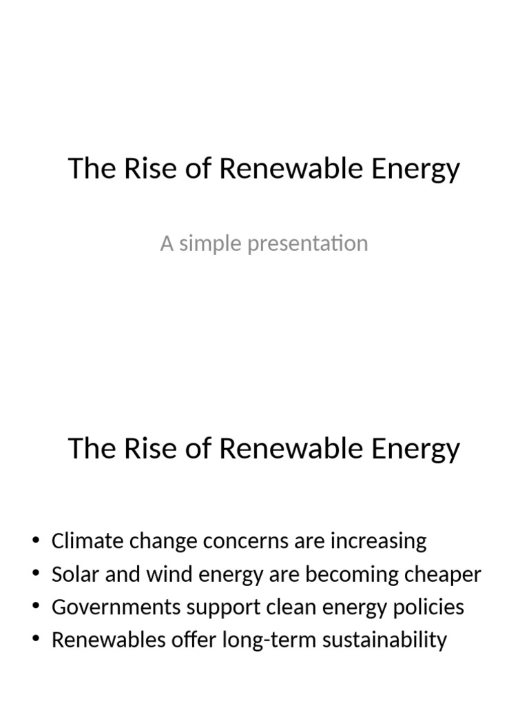 The Rise of Renewable Energy | PDF