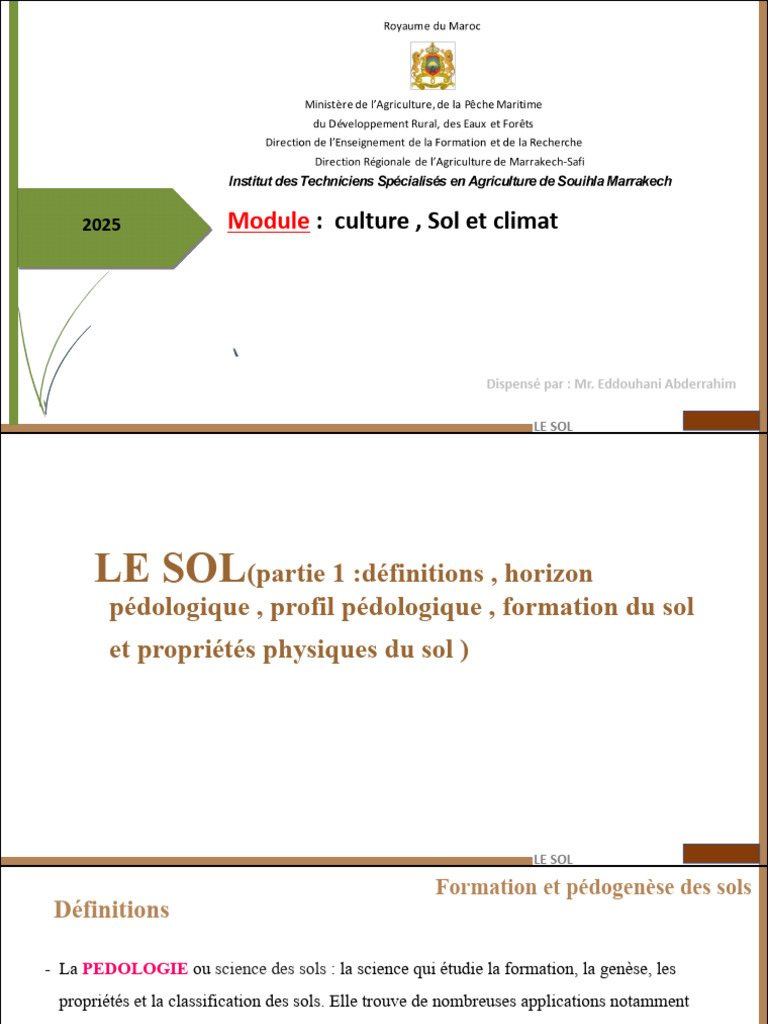 Formation et propriétés des sols | PDF | Sol (pédologie) | Porosité