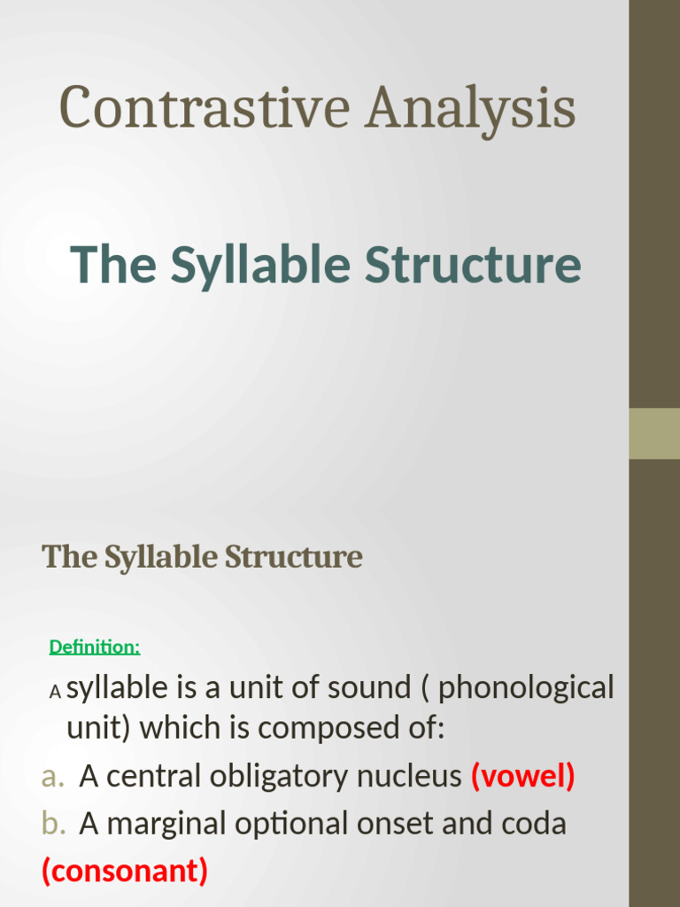 Syllable Structure-Ling | PDF | Syllable | Linguistics