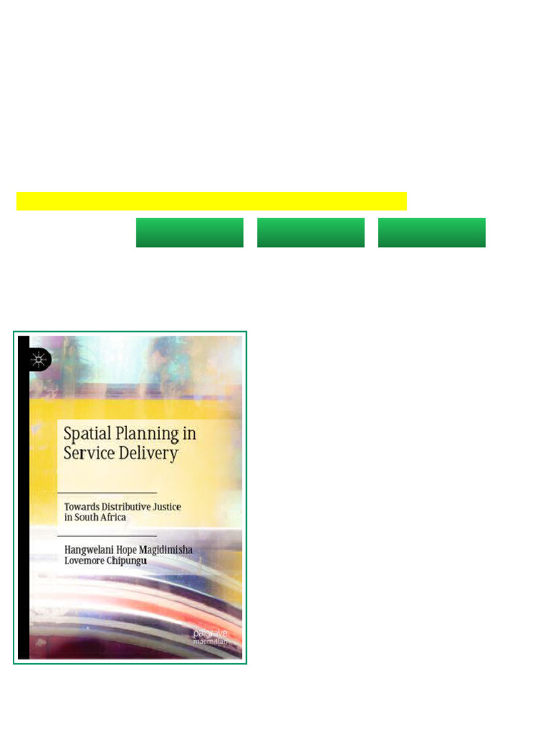 (Ebook) Spatial Planning in Service Delivery: Towards Distributive ...