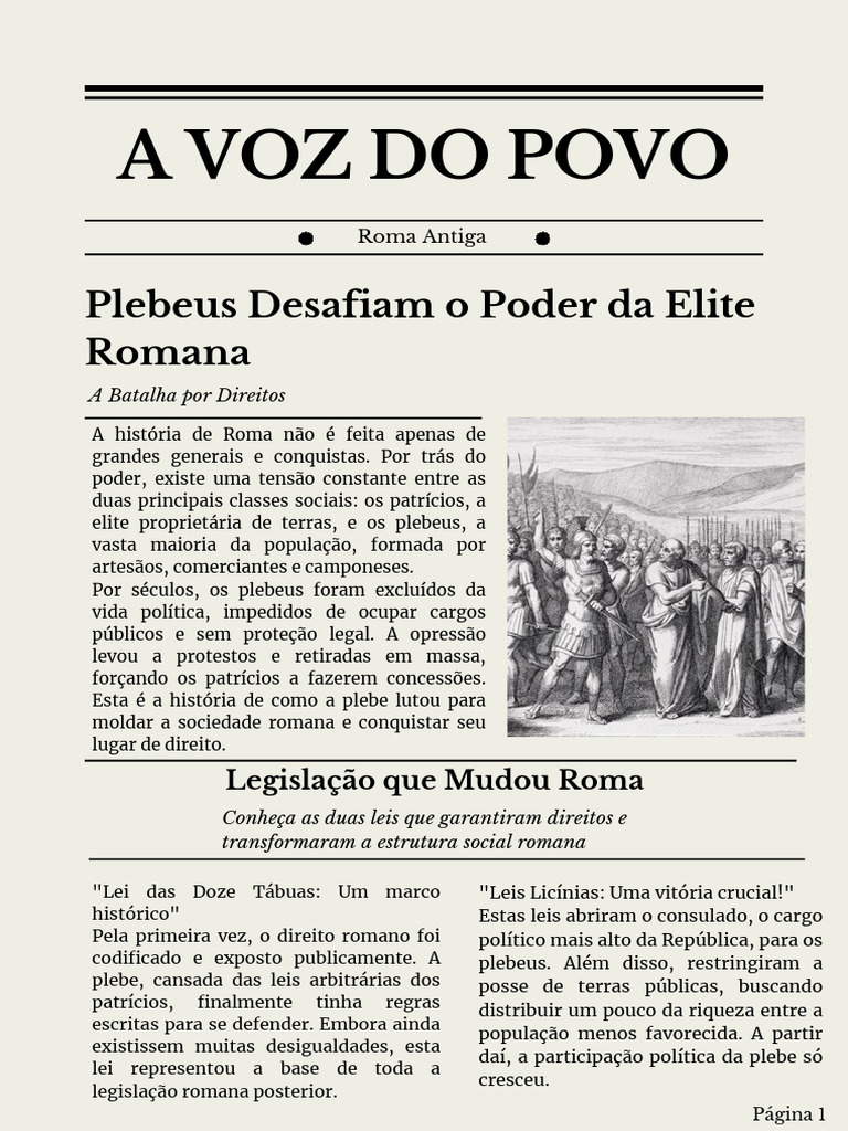 Plebeus e a Luta por Direitos em Roma | PDF | Roma Antiga | Roma