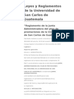 Reglamento de La Junta Administradora Del Plan de Prestaciones de La Universidad de San Carlos de Guatemala