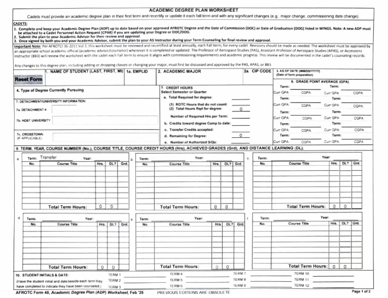 Form 48 Blank | PDF | Course Credit | Educational Stages