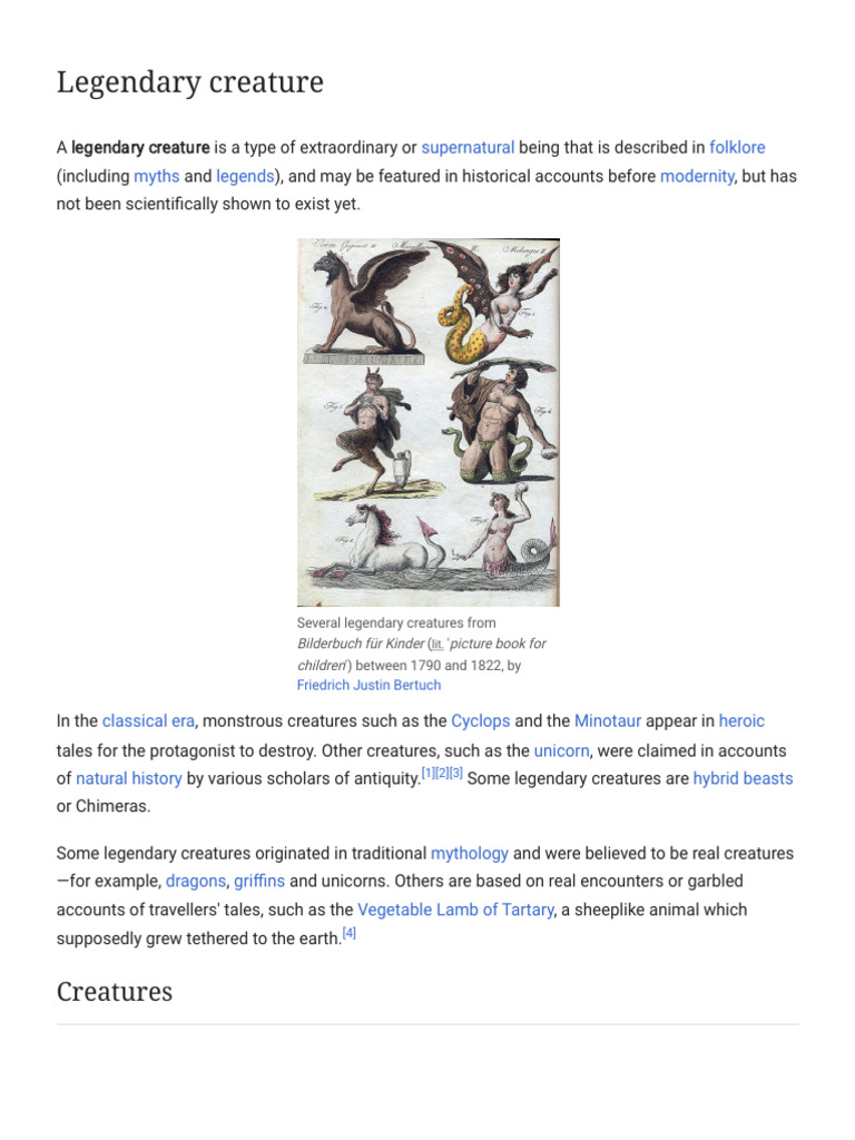 Legendary Creatures in Folklore and Art | PDF | Mythography | Folklore