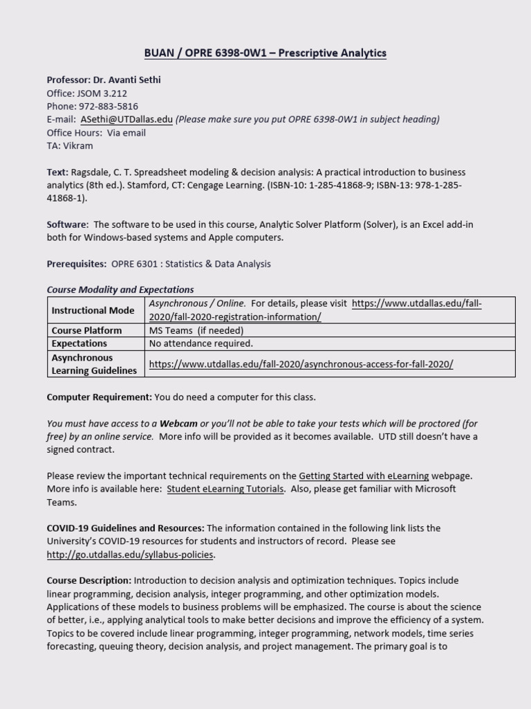 Syl98980 - Predictive Modelling | PDF | Analytics | Computer Programming