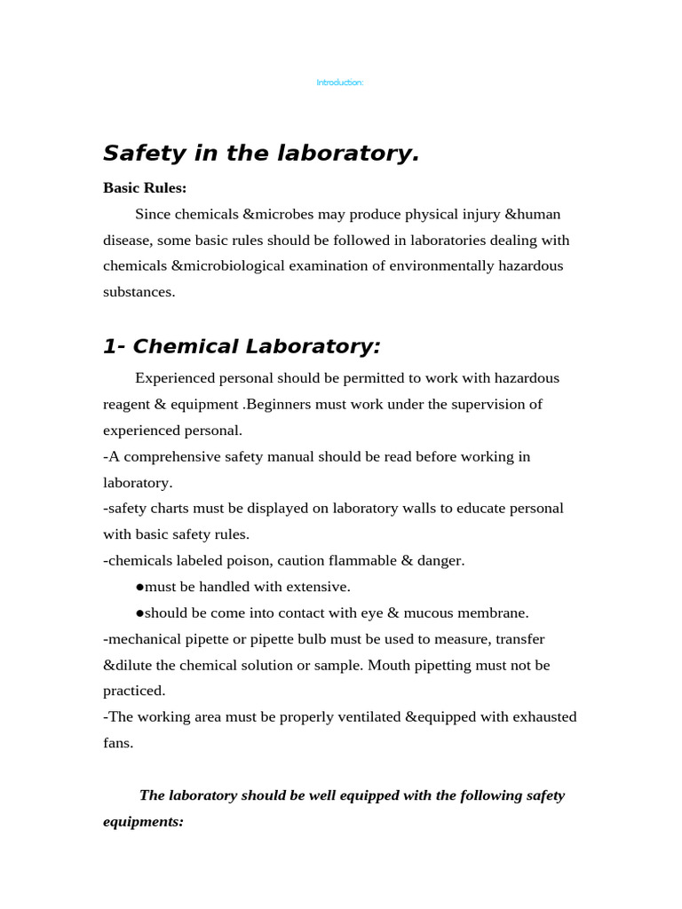 Laboratory Safety Guidelines and Practices | PDF | Ph | Nitrate