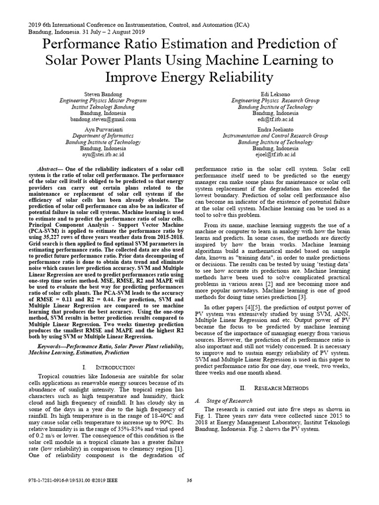 Solar Power Performance Prediction Using ML | PDF | Support Vector ...