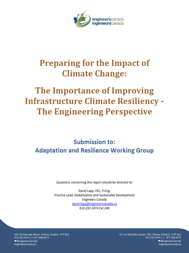 Engineers Canada Preparing Impact Climate Change | PDF | Climate ...
