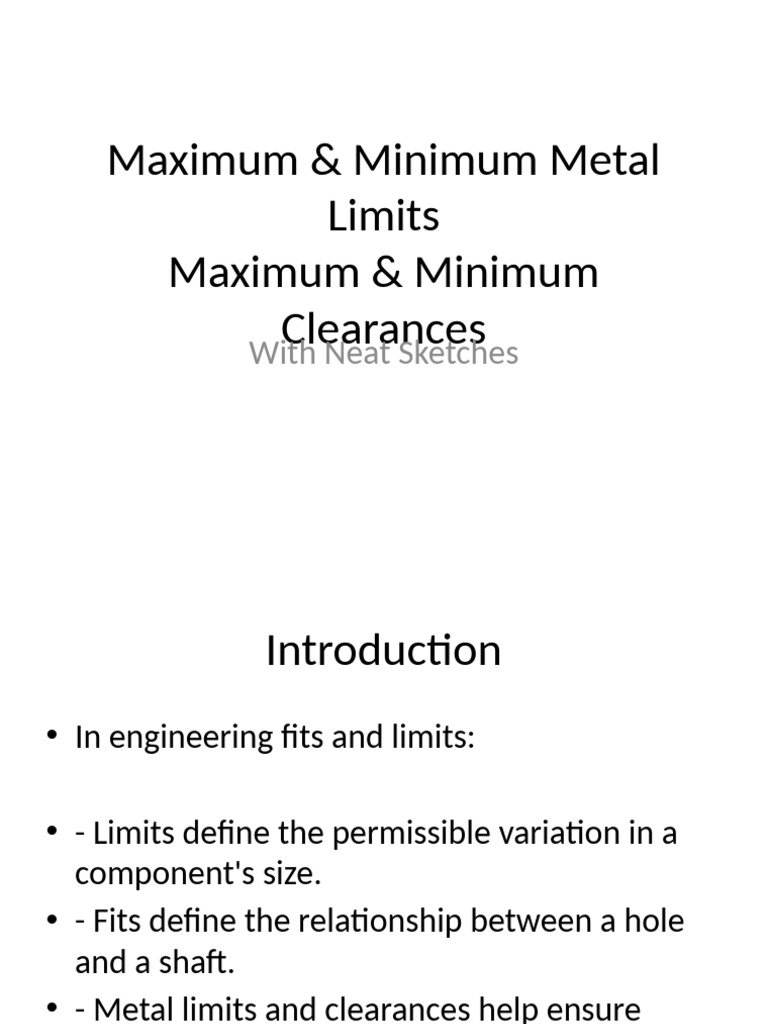 Metal Limits and Clearances Explained | PDF