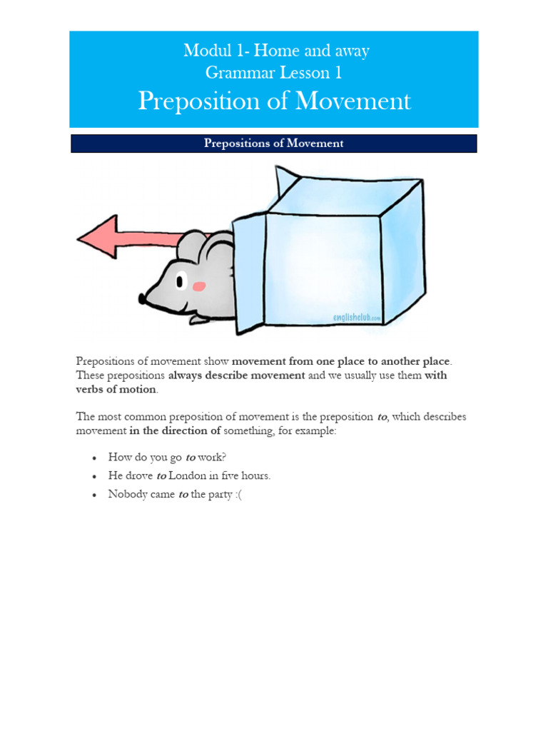 Prepositions of Movement Explained | PDF | Linguistics | Syntax