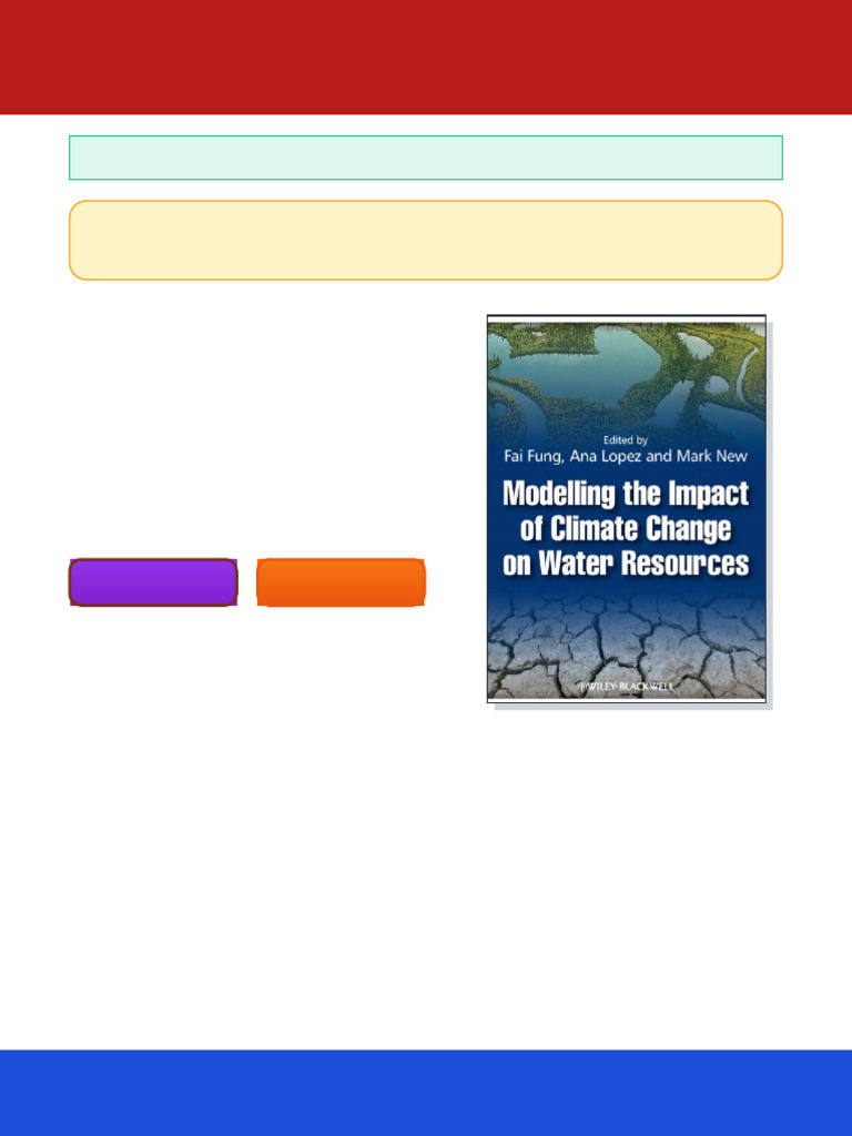 Modelling The Impact of Climate Change On Water Resources 1st Edition C ...