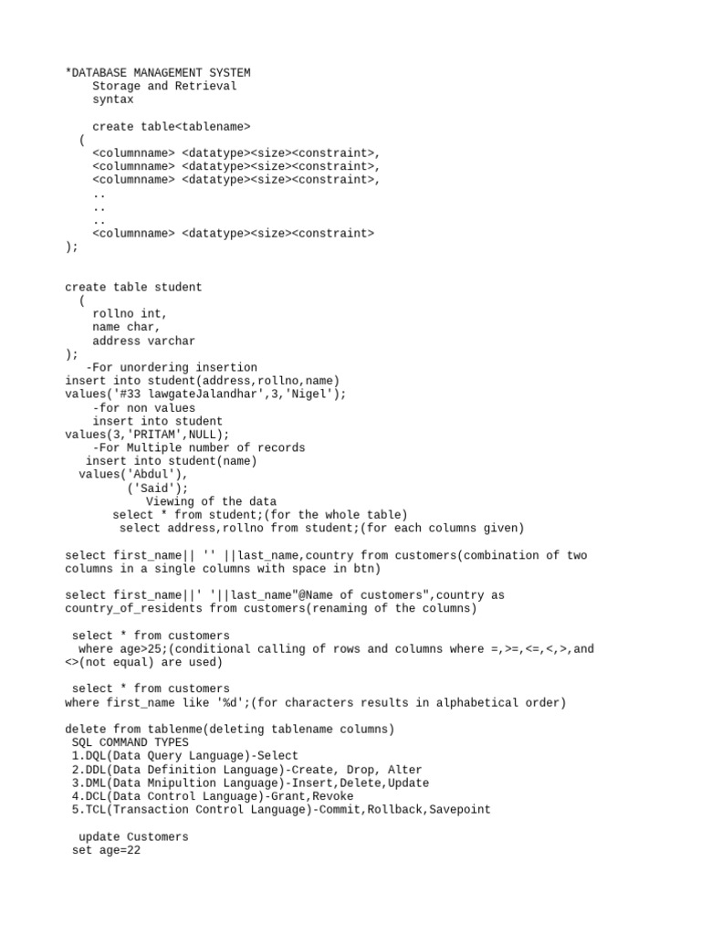SQL Database Management Basics | PDF