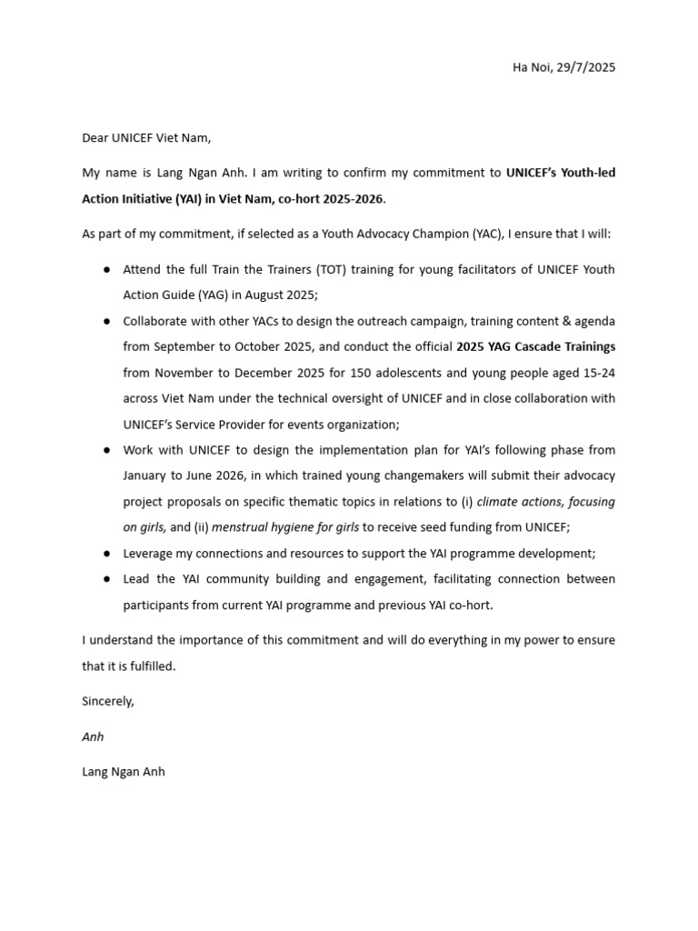 Template - Letter of Commitment | PDF