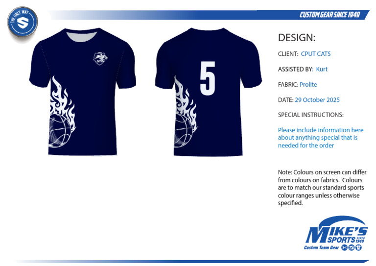 Mockup Design Custom Tops CPUT CATS Navy | PDF