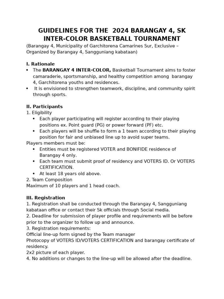 Inter Color Brgy 4 G.C.S. BSKB | PDF