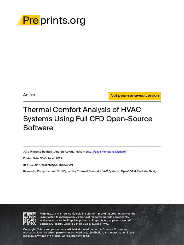 HVAC Thermal Comfort via CFD Analysis | PDF | Ventilation (Architecture ...