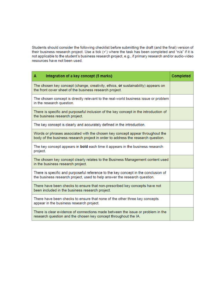 BMIA Checklist | PDF