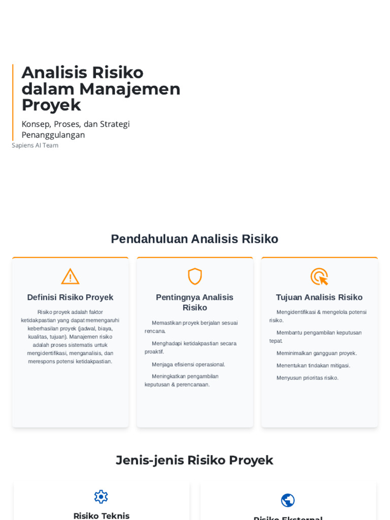 Analisis Risiko dalam Manajemen Proyek | PDF