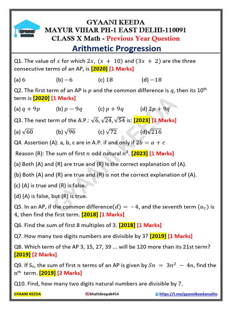 Class X Math AP Previous Year Questions | PDF | Mathematics