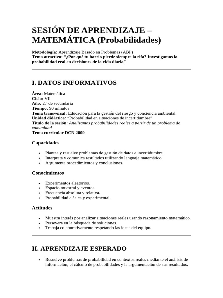 Probabilidades en la Vida Diaria | PDF | Probabilidad | Aprendizaje