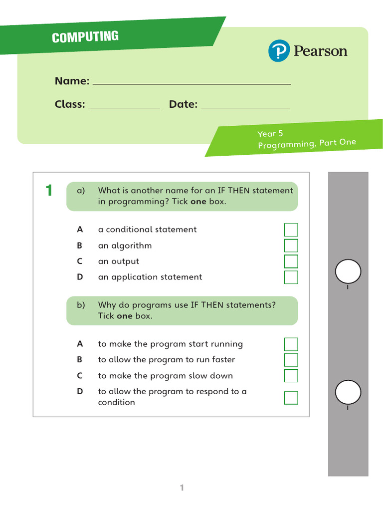 Year 5 Programming Basics: IF THEN Statements | PDF | Traffic Light ...
