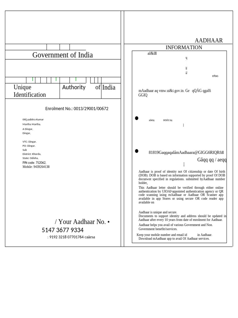 Aadhaar Identity Verification Guide | PDF | Identity Document ...