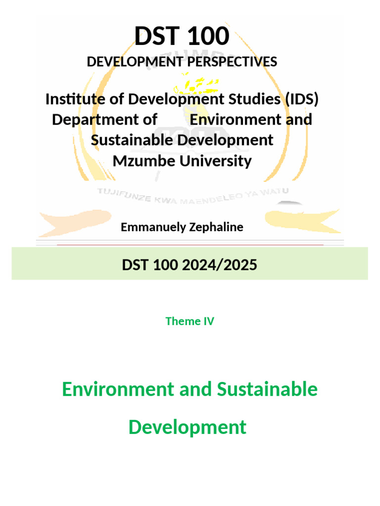 Environment and Sustainable Development Overview | PDF | Greenhouse ...