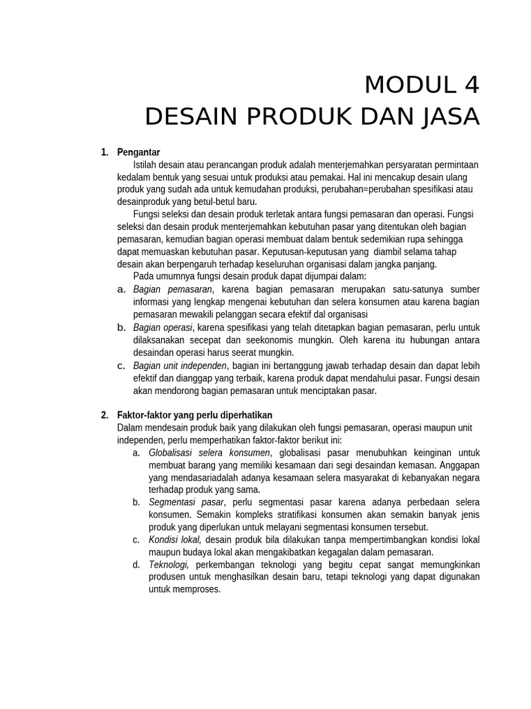 Desain Produk dan Jasa: Panduan Lengkap | PDF