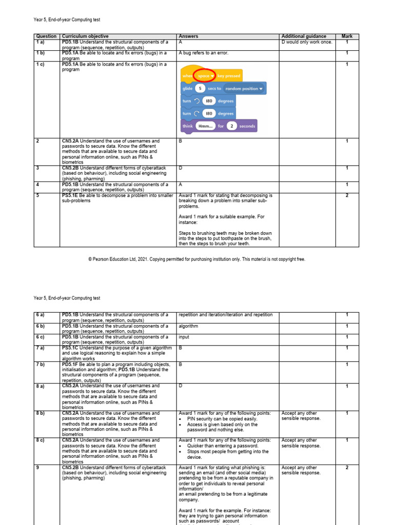 Year 5 Computing Test Overview | PDF | Application Software | Spreadsheet