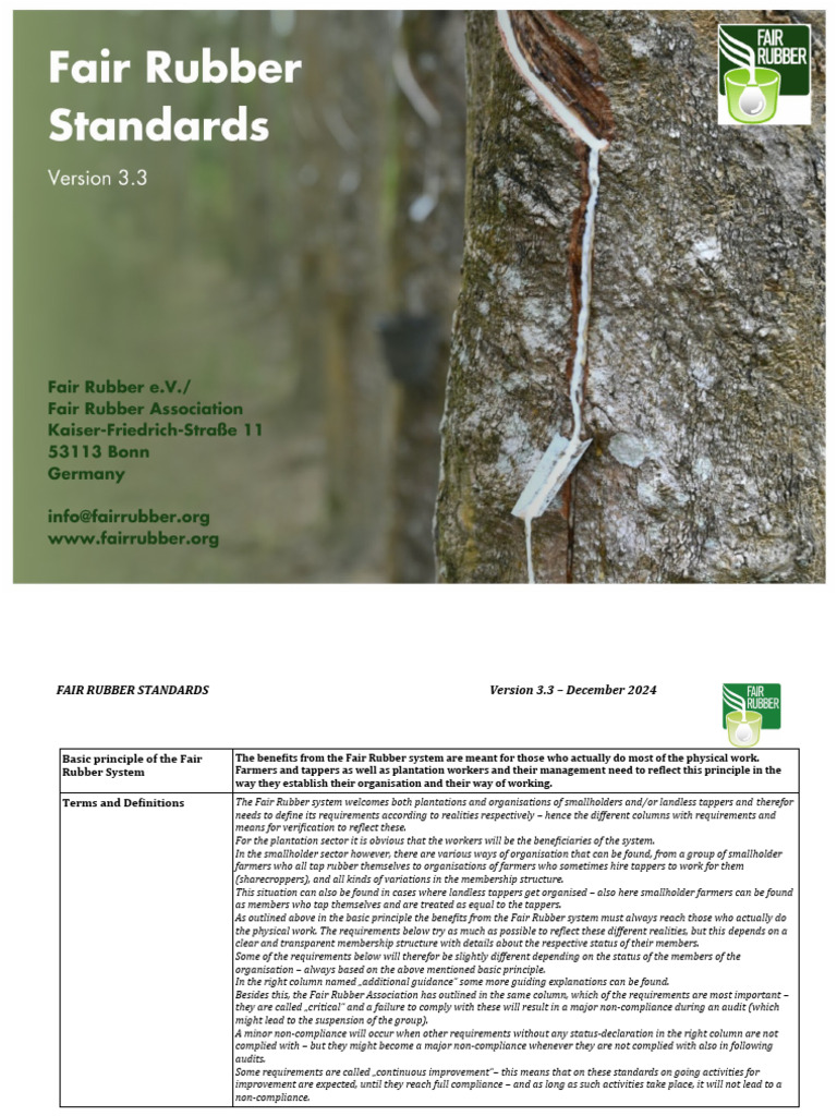 Fair Rubber Standards Overview 2024 | PDF | Employment | Occupational ...