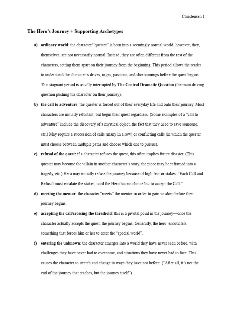 Hero’s Journey and Archetypes Explained | PDF | Quest | Hero