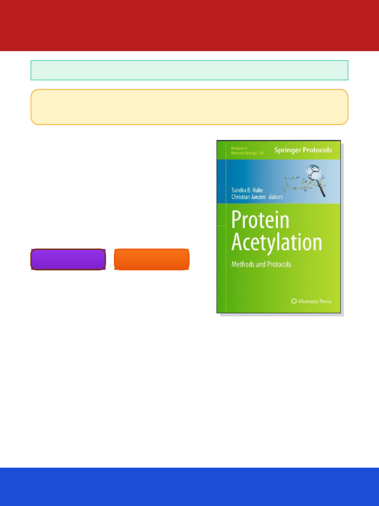 Protein Acetylation Methods and Protocols 1st Edition Barry M. Zee ...