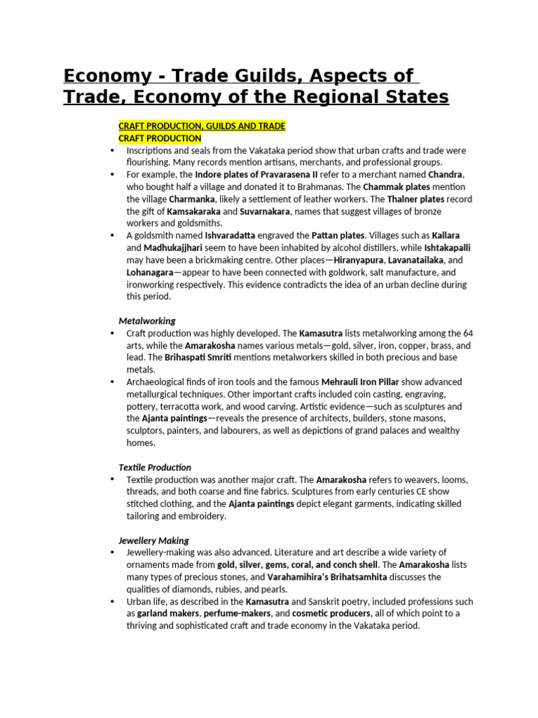 Vakataka Trade Guilds and Economy Insights | PDF | Loans