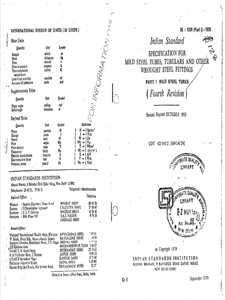 Is 1239-79 (PT-1) | PDF