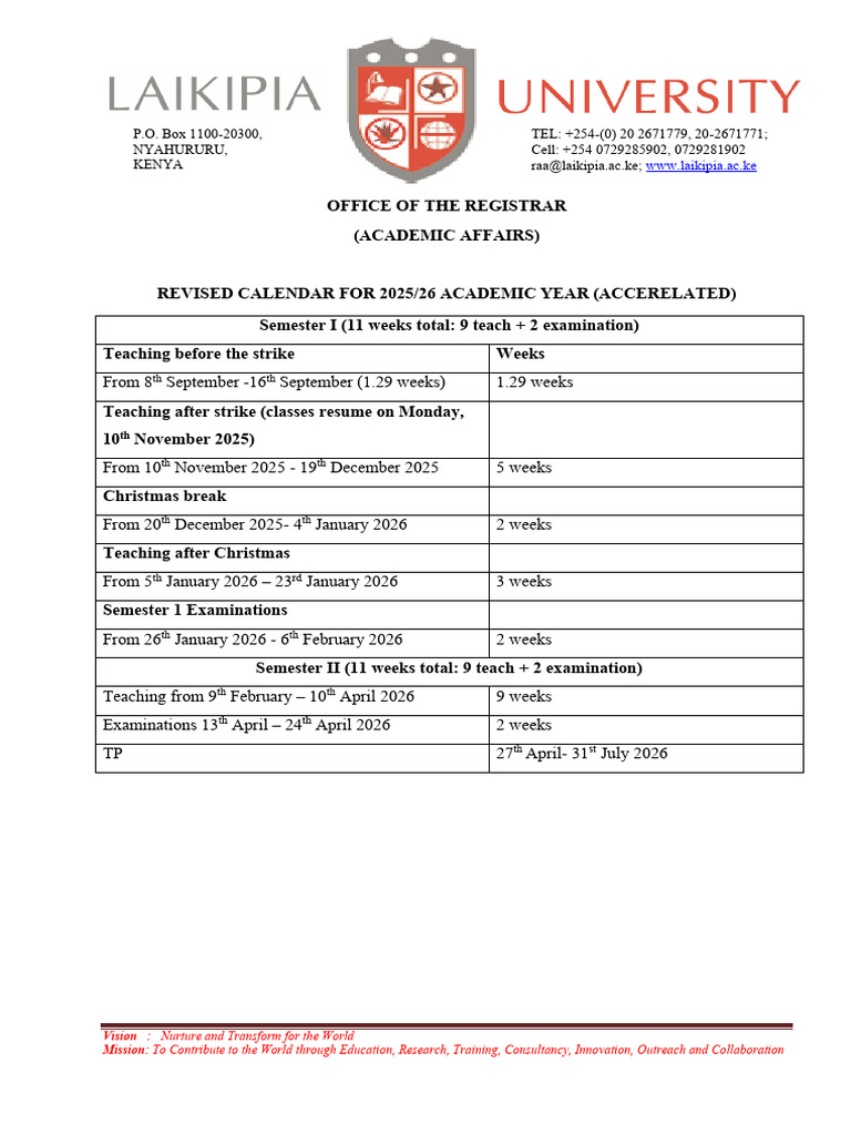 2025/26 Academic Year Calendar | PDF