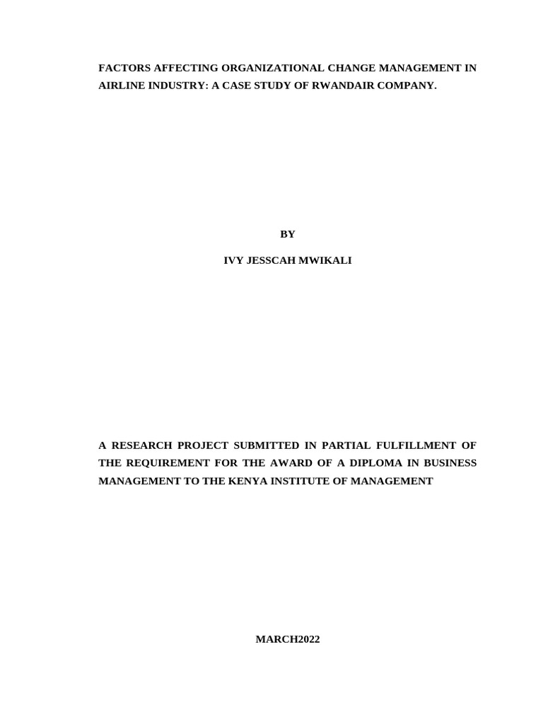 Factors Influencing Change in Rwandair | PDF | Leadership | Competence ...