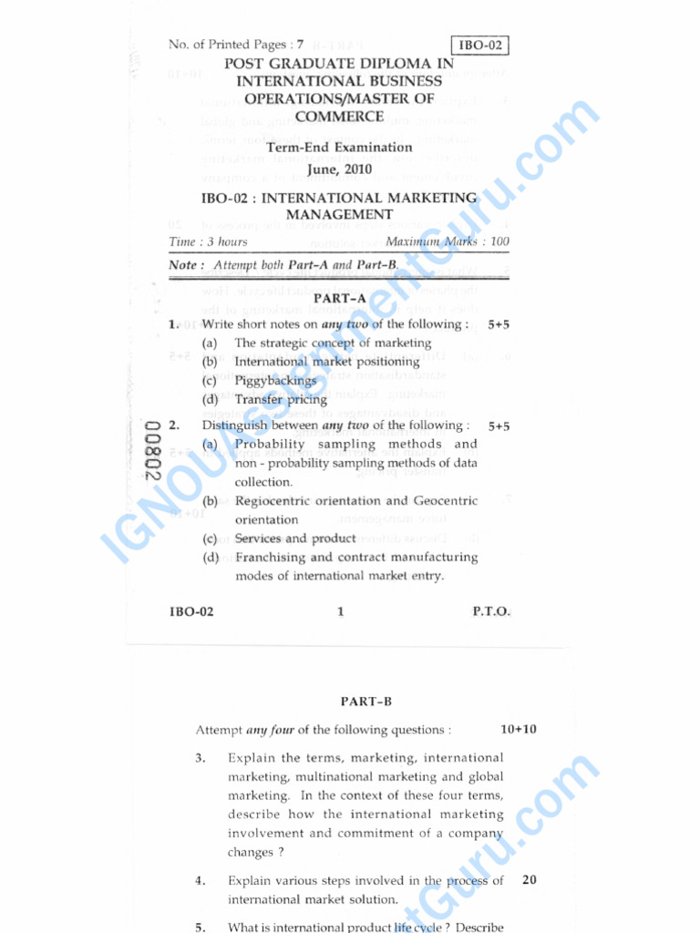 International Marketing Management Exam Guide | PDF | Marketing | Business