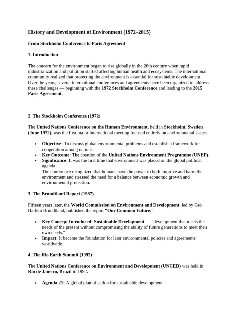 Evolution of Global Environmental Agreements | PDF | United Nations ...