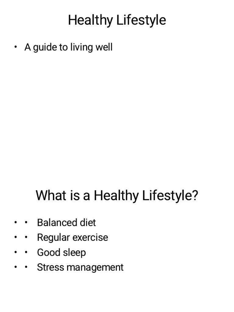 Healthy Lifestyle Presentation | PDF