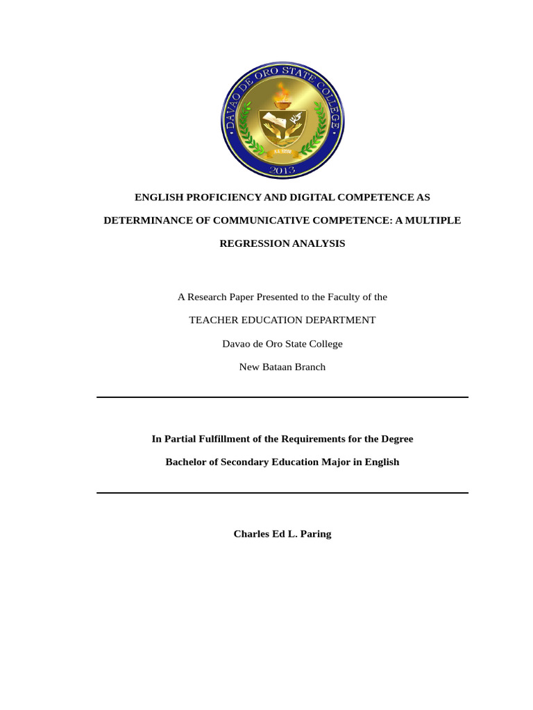 English Proficiency & Digital Competence Analysis | PDF | Dependent And ...