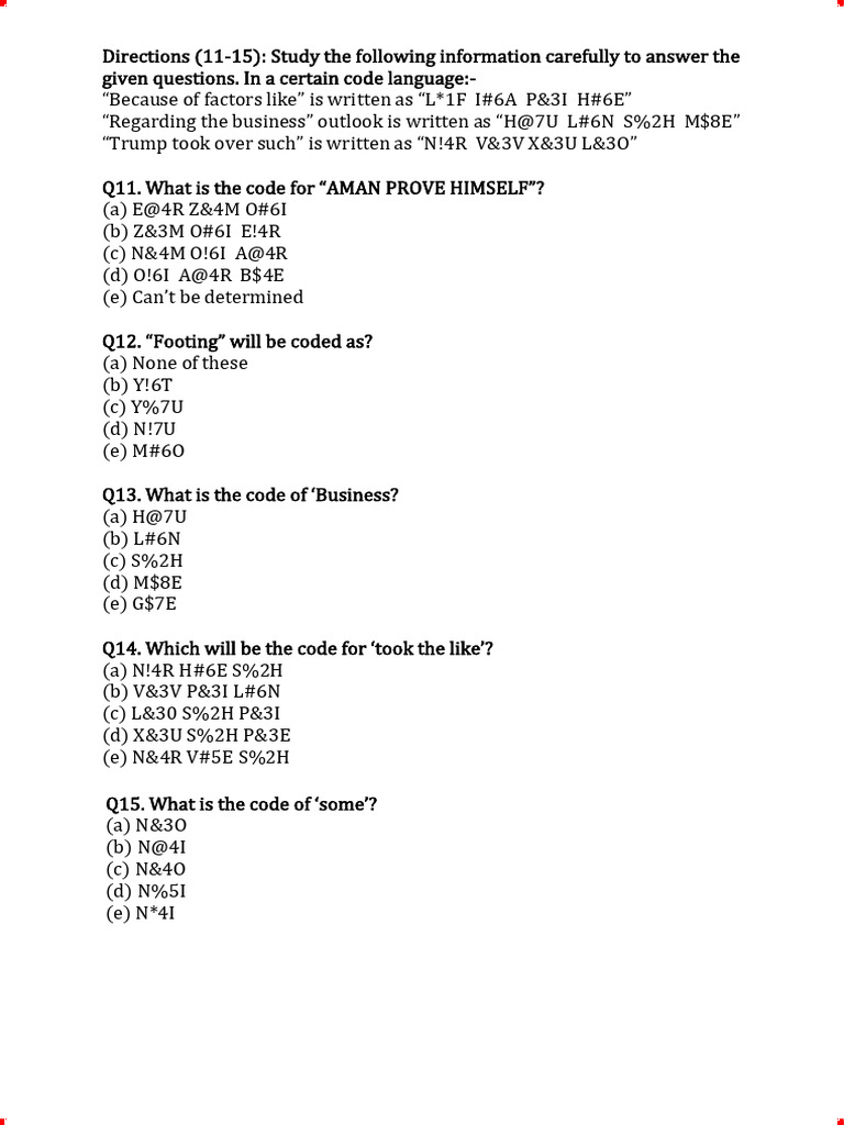 Code Language Puzzle Questions | PDF | Planetary Science | Astronomy