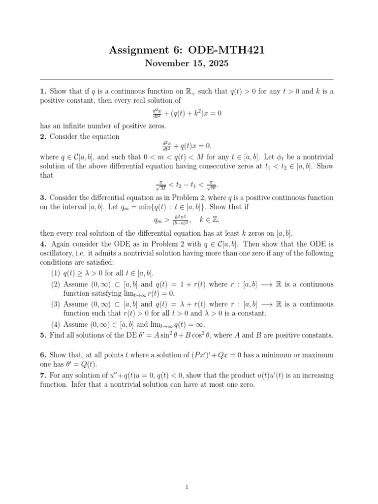 Assignment 6 MTH421 | PDF