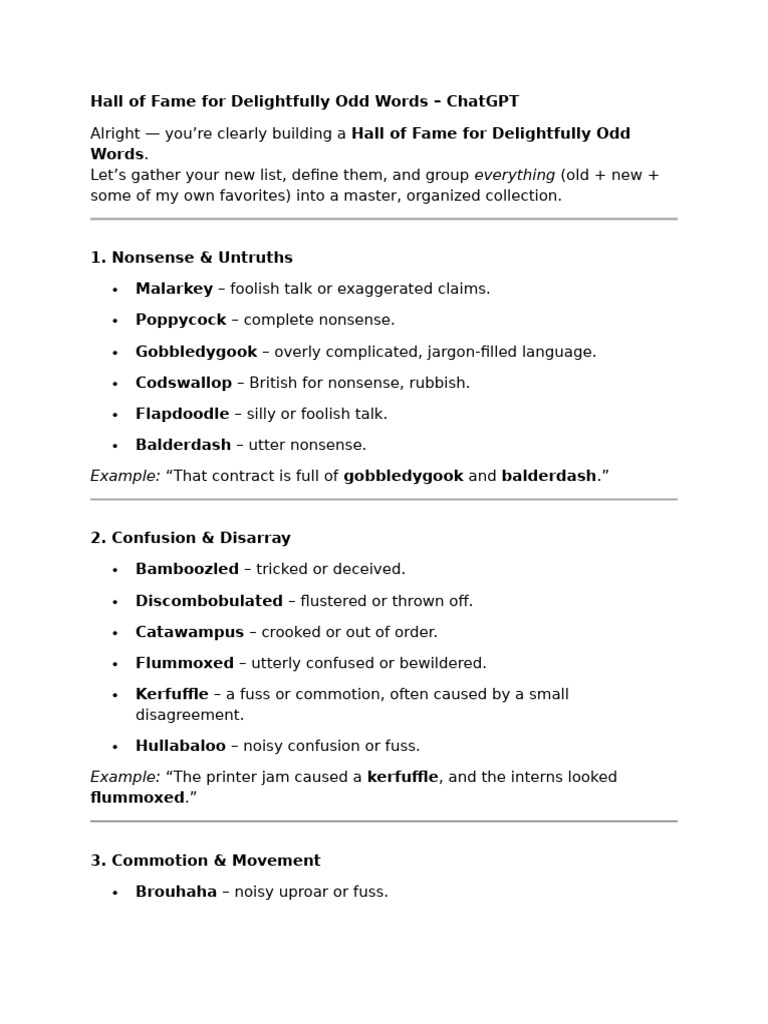 Hall of Fame for Delightfully Odd Words | PDF