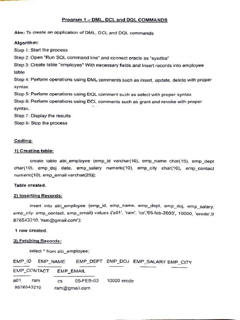 SQL Commands Application Guide | PDF | Table (Database) | Data Model