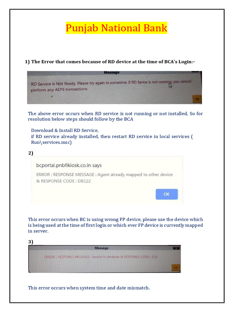 Punjab National Bank KBS Error FAQs | PDF | Http Cookie | Software