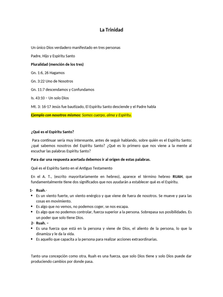 Entendiendo la Trinidad y el Espíritu Santo | PDF | espíritu Santo | Jesús