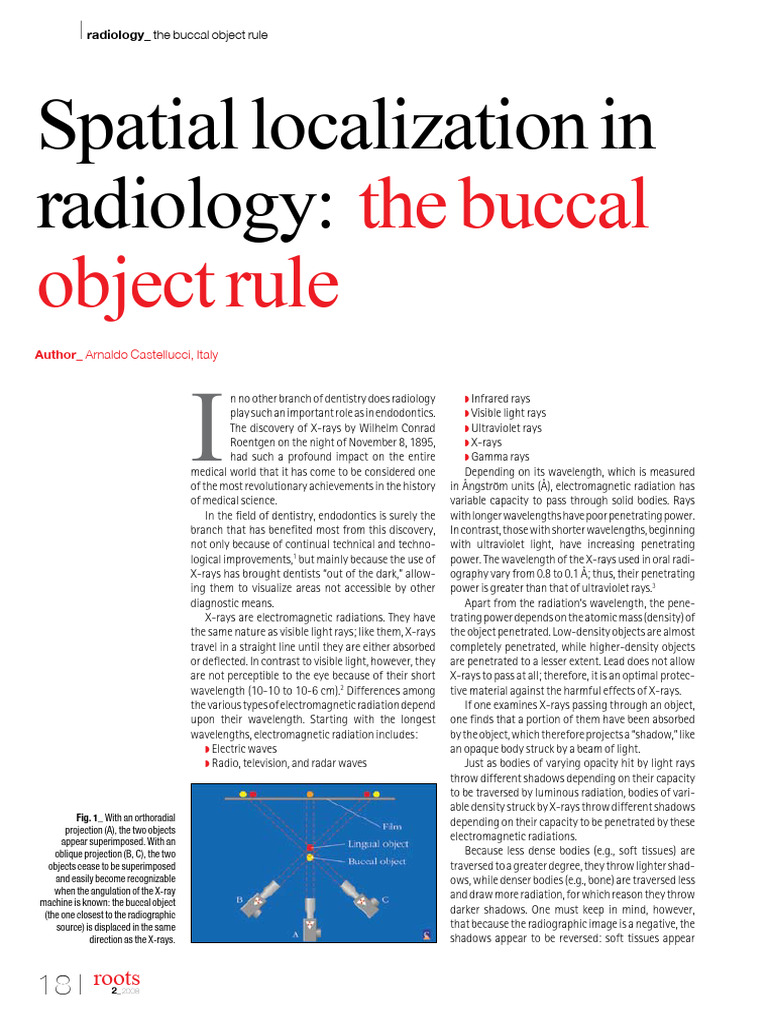 Buccal Object Rule in Endodontics | PDF | Dental Anatomy | Radiation